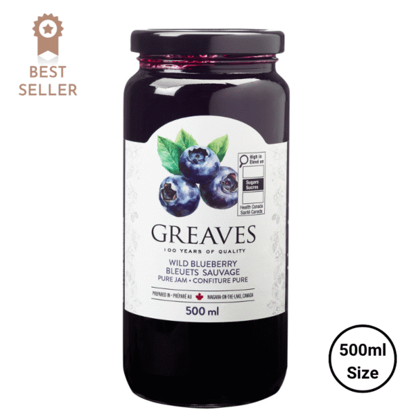 Greaves Pure Wild Blueberry Jam 500ml