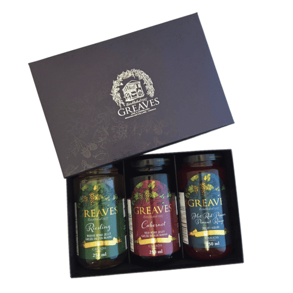Greaves 3x250ml Wine and Pepper Jelly Gift Box