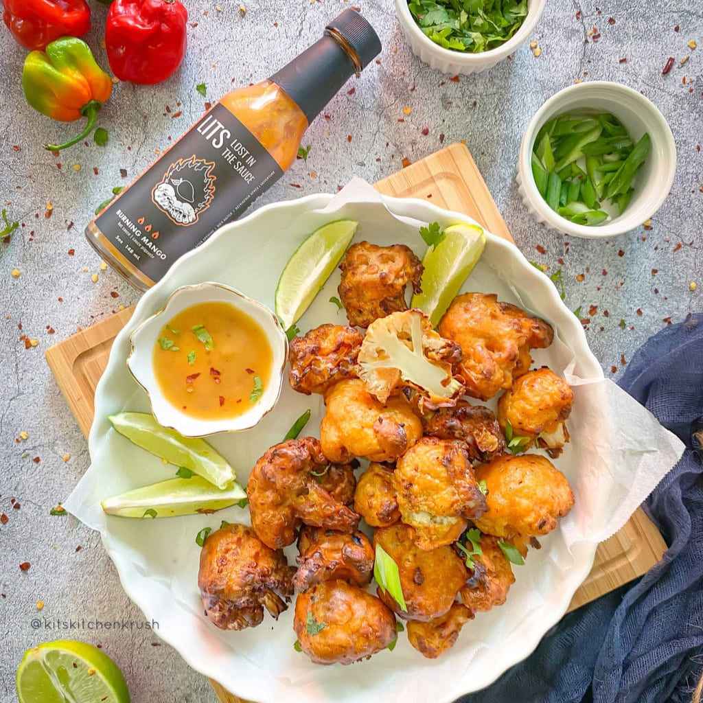 Lost in the Sauce Burning Mango on cauliflower wings